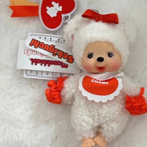 Monchhichi Sekiguchi Cheering Plush Keychain Toy Japan - Picture 1 of 3